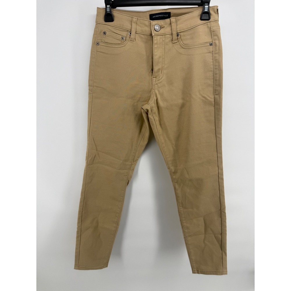 Aeropostale High Rise Jeggings Tan Khaki Skinny Pants 4 Short 8051